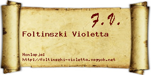 Foltinszki Violetta névjegykártya